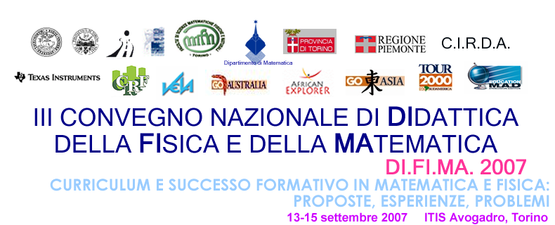 III CONVEGNO NAZIONALE - CURRICULUM E SUCCESSO FORMATIVO IN MATEMATICA E FISICA: PROPOSTE, ESPERIENZE, PROBLEMI